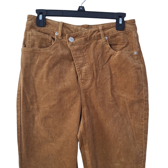 NWT Forever 21 Large Criss Cross Button-Fly Straight Leg‎ Corduroy Pants Pockets - Picture 3 of 13